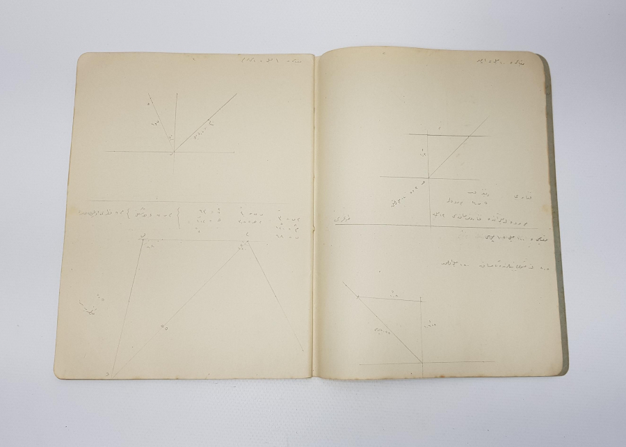 OSMANLI DÖNEMİ HEYBELİADA MEKTEBİ BAHRİYEİ ŞAHANE TEKNİK RESİM DEFTERİ 