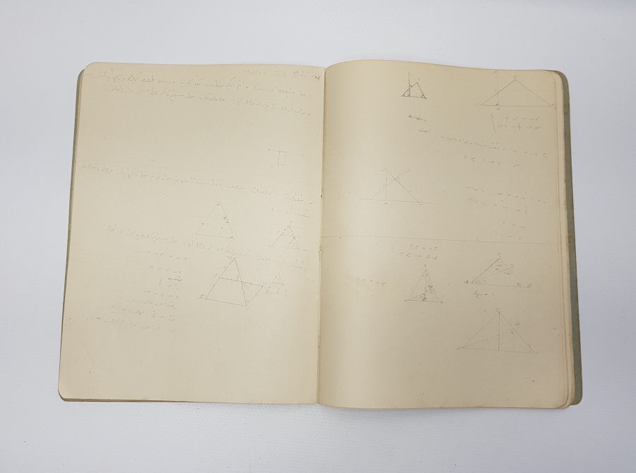 OSMANLI DÖNEMİ HEYBELİADA MEKTEBİ BAHRİYEİ ŞAHANE TEKNİK RESİM DEFTERİ 