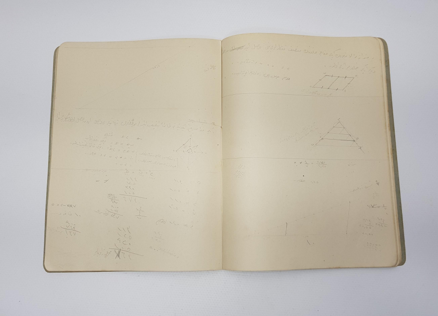 OSMANLI DÖNEMİ HEYBELİADA MEKTEBİ BAHRİYEİ ŞAHANE TEKNİK RESİM DEFTERİ 