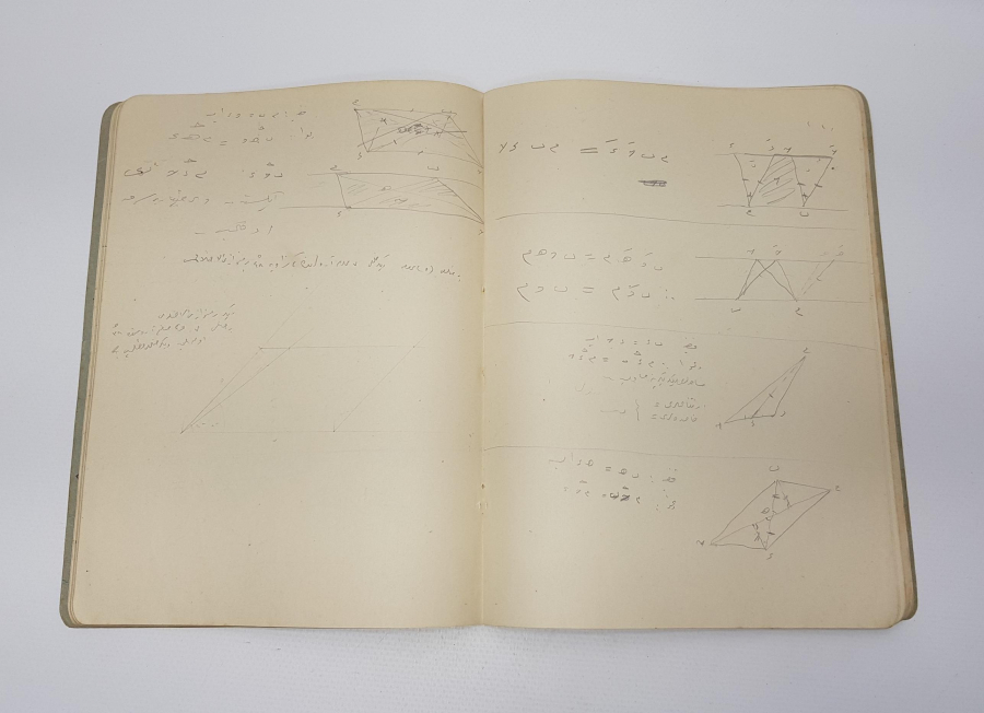 OSMANLI DÖNEMİ HEYBELİADA MEKTEBİ BAHRİYEİ ŞAHANE TEKNİK RESİM DEFTERİ 