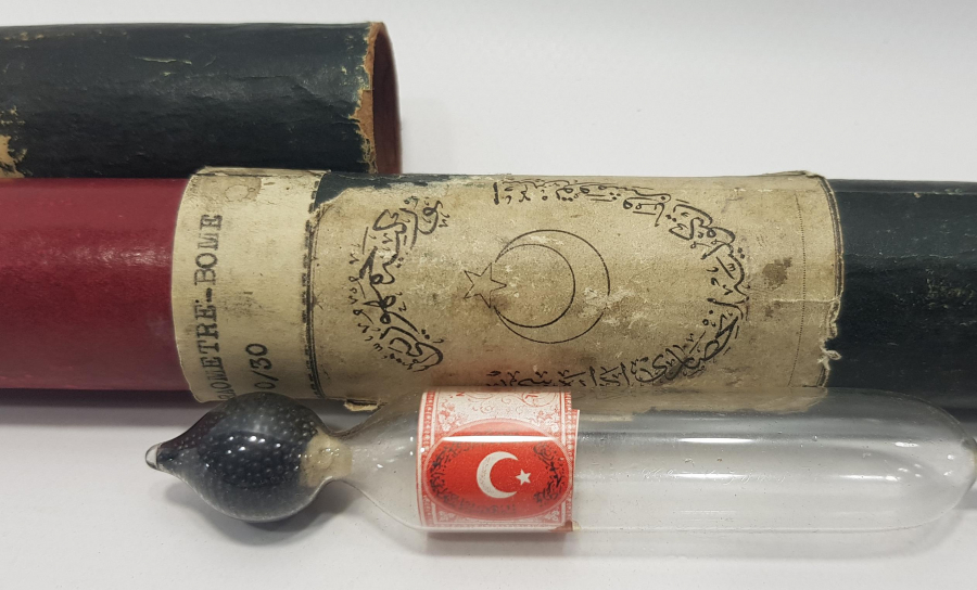 OSMANLICA YAZILI AREOMETRE - ALKOLMETRE