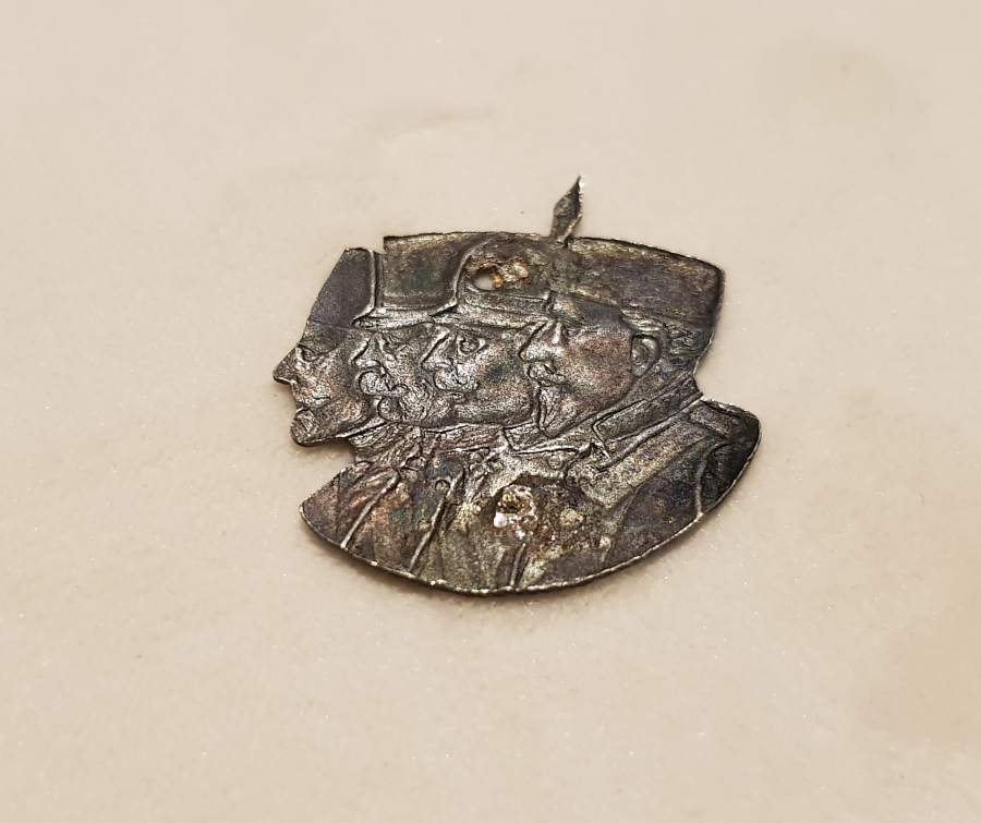 1. DÜNYA SAVAŞI ÜÇLÜ İTTİFAK LİDERLER KONULU GÜMÜŞ ROZET