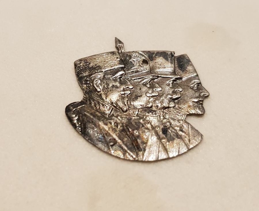 1. DÜNYA SAVAŞI ÜÇLÜ İTTİFAK LİDERLER KONULU GÜMÜŞ ROZET