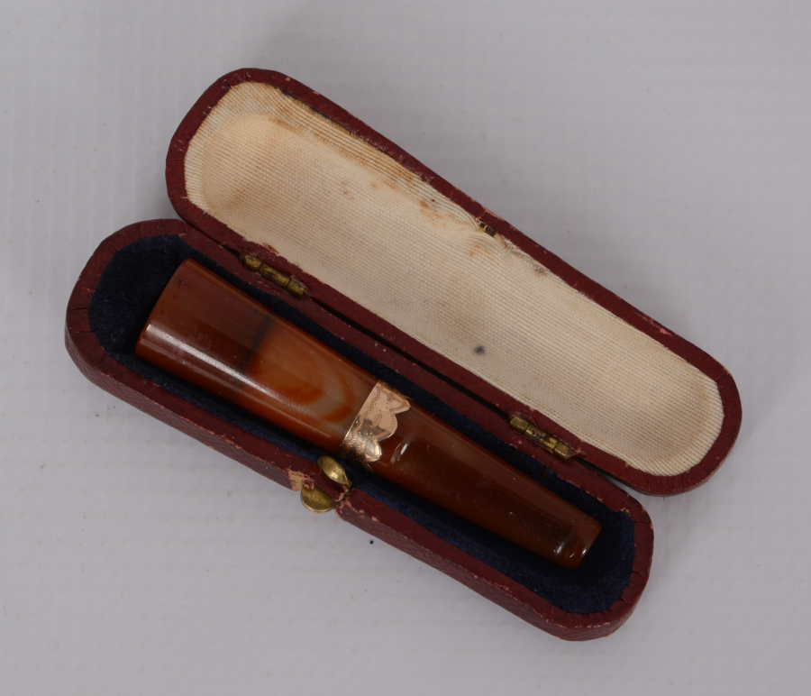 1900'LERDEN KUTUSUNDA ALTIN SARMALI AKİK AĞIZLIK 