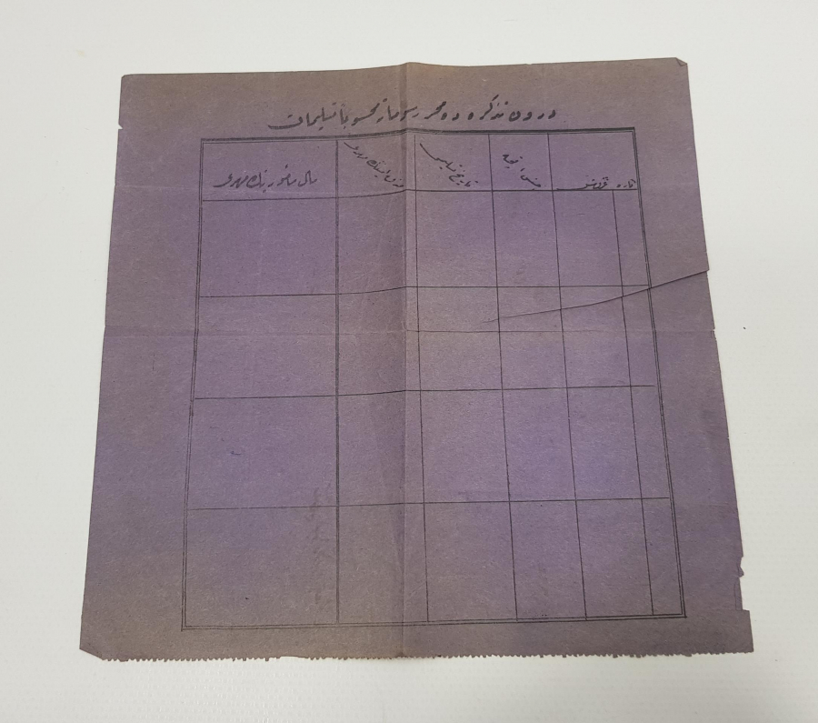 1903 TARİHLİ OSMANLICA HAYVANATI EHLİYE YOKLAMA TEZKERESİ