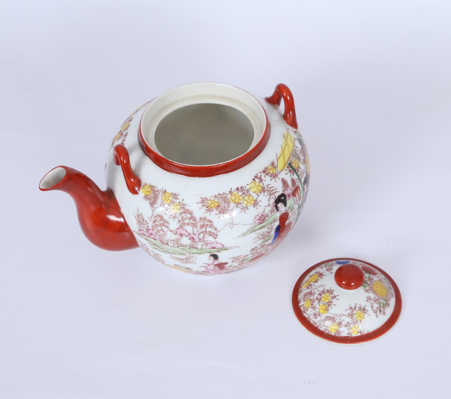 ESKİ JAPON YAPIMI PORSELEN DEMLİK