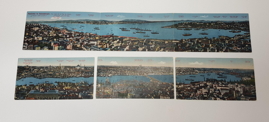 OSMANLI DÖNEMİ 6 ADET PANORAMİK İSTANBUL KARTPOSTALI