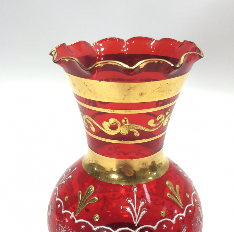 ÜZERİ MİNE İŞÇİLİKLİ MİNİ AVRUPA CAM OBJE