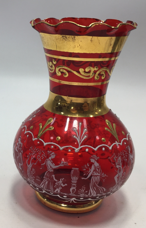 ÜZERİ MİNE İŞÇİLİKLİ MİNİ AVRUPA CAM OBJE