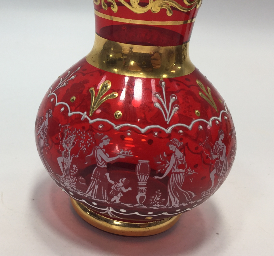 ÜZERİ MİNE İŞÇİLİKLİ MİNİ AVRUPA CAM OBJE