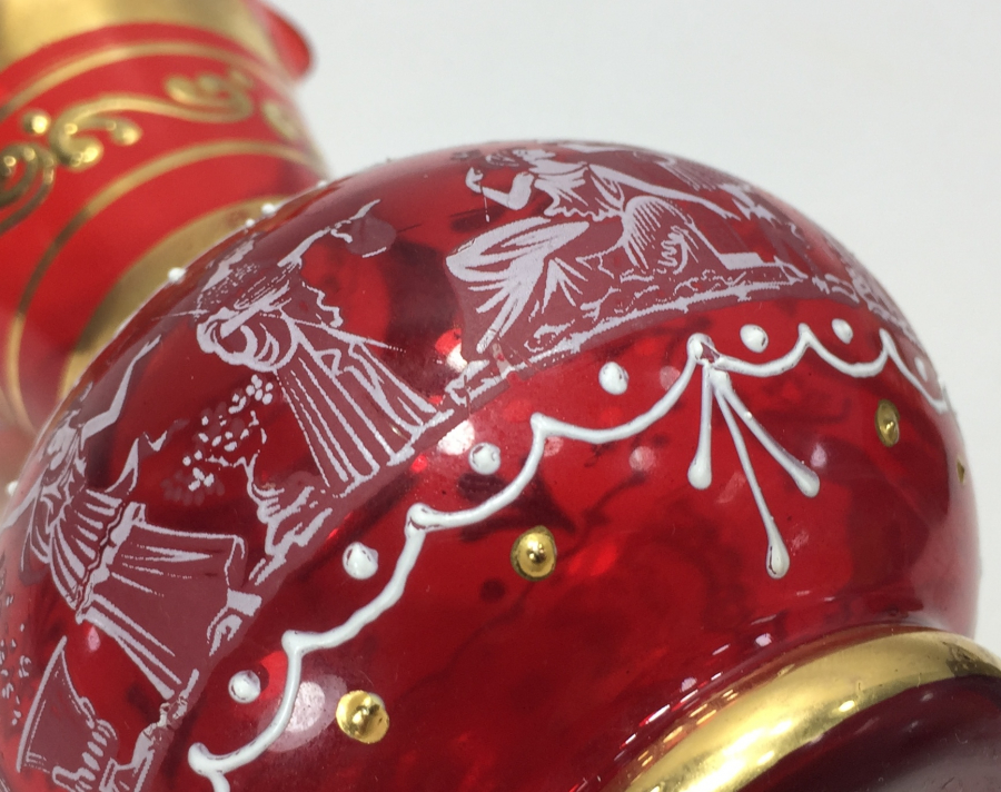 ÜZERİ MİNE İŞÇİLİKLİ MİNİ AVRUPA CAM OBJE