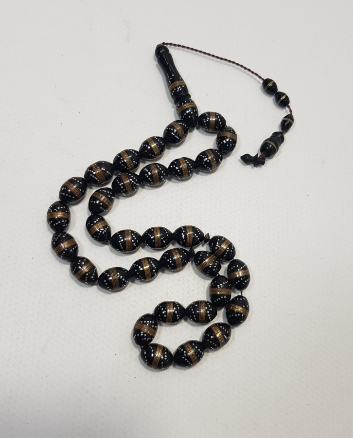 GÜMÜŞ VE PİRİNÇ ÇAKMA BOYNUZ TESBİH 