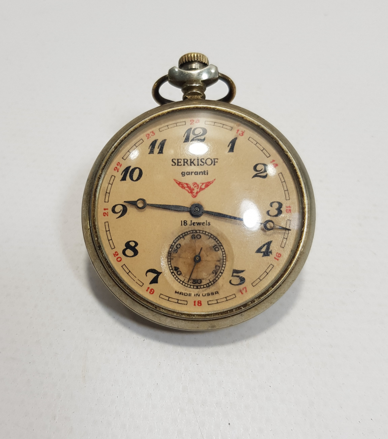 KAPAĞI KURT RESİMLİ SERKİSOF CEP SAATİ