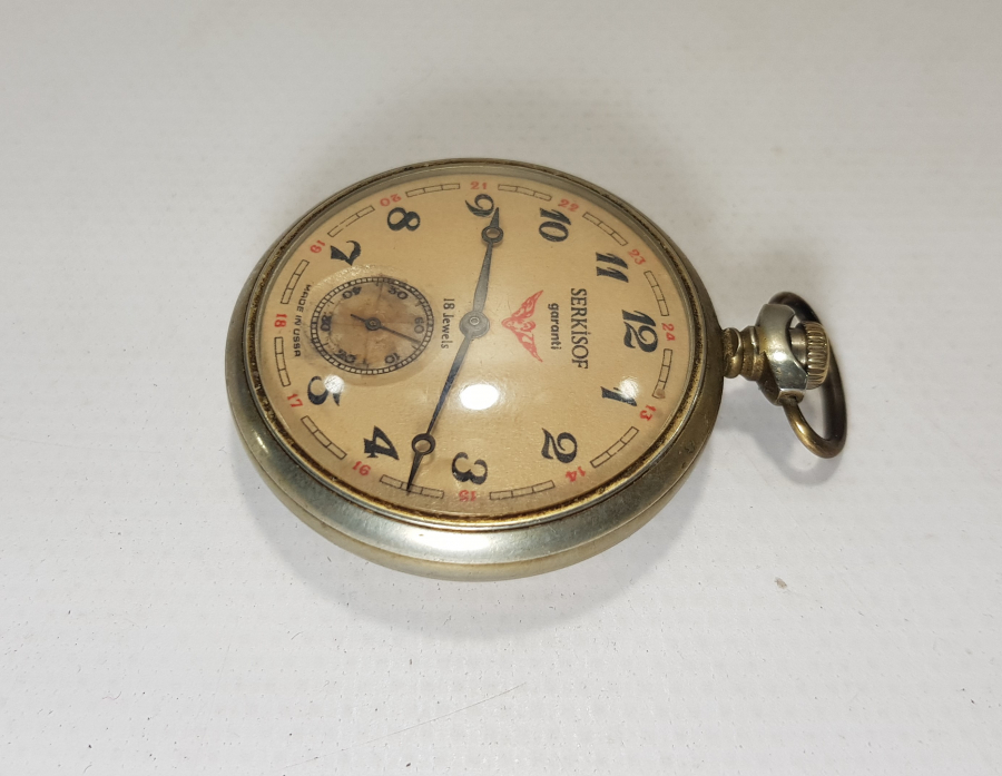 KAPAĞI KURT RESİMLİ SERKİSOF CEP SAATİ