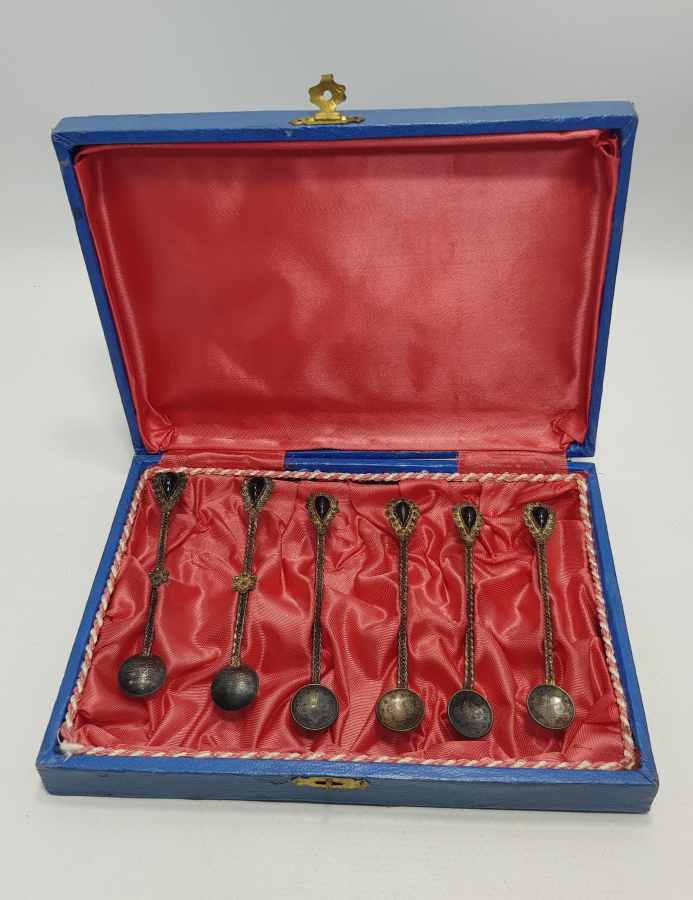 KUTUSUNDA TELKARİ GÜMÜŞ ÇAY KAŞIĞI TAKIMI 