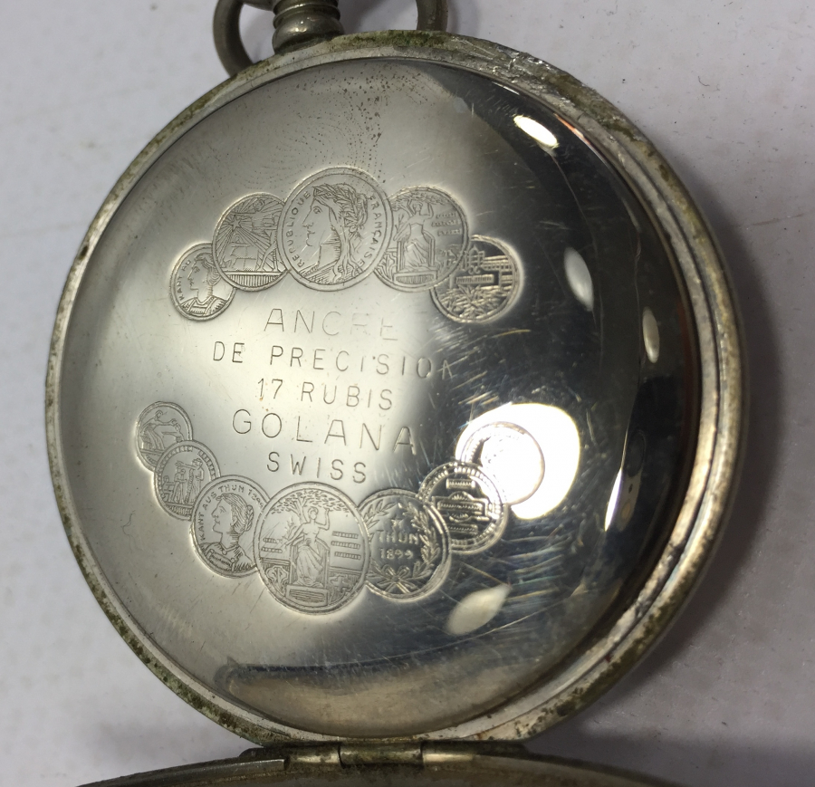 GOLONA MARKA DEVLET DEMİR YOLLARINA ÖZEL YAPILMIŞ KURMALI CEP SAATİ