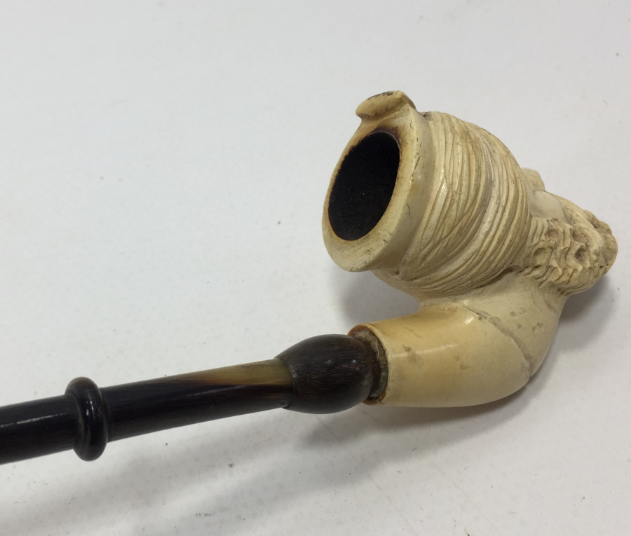 OSMANLI DÖNEMİ NADİR FORMDA BÜYÜK BOY EL OYMA LÜLE PİPO