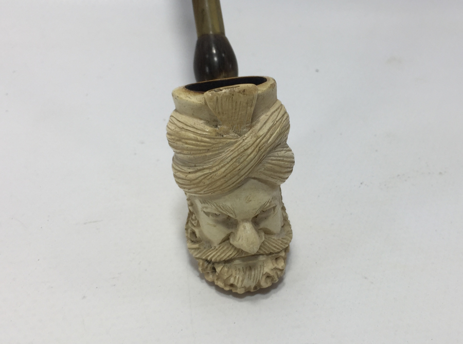 OSMANLI DÖNEMİ NADİR FORMDA BÜYÜK BOY EL OYMA LÜLE PİPO