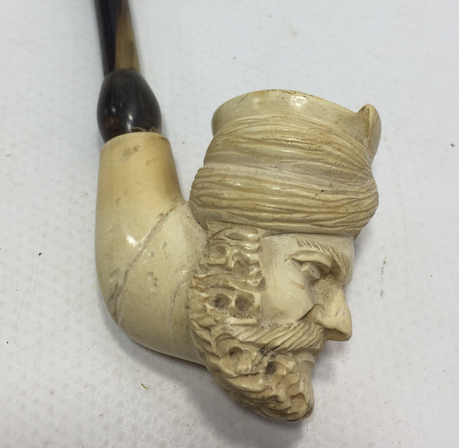 OSMANLI DÖNEMİ NADİR FORMDA BÜYÜK BOY EL OYMA LÜLE PİPO