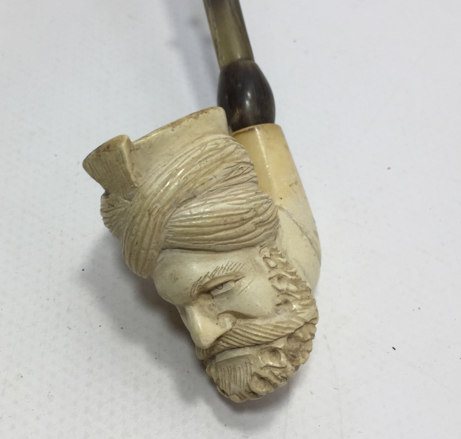 OSMANLI DÖNEMİ NADİR FORMDA BÜYÜK BOY EL OYMA LÜLE PİPO