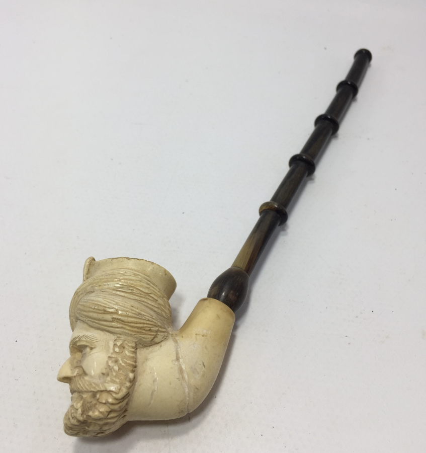 OSMANLI DÖNEMİ NADİR FORMDA BÜYÜK BOY EL OYMA LÜLE PİPO