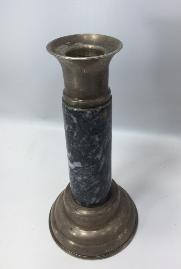 GÜMÜŞ VE MERMERDEN YAPILMIŞ NADİR FORM ŞAMDAN