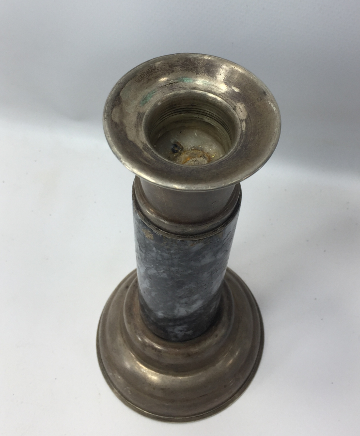 GÜMÜŞ VE MERMERDEN YAPILMIŞ NADİR FORM ŞAMDAN