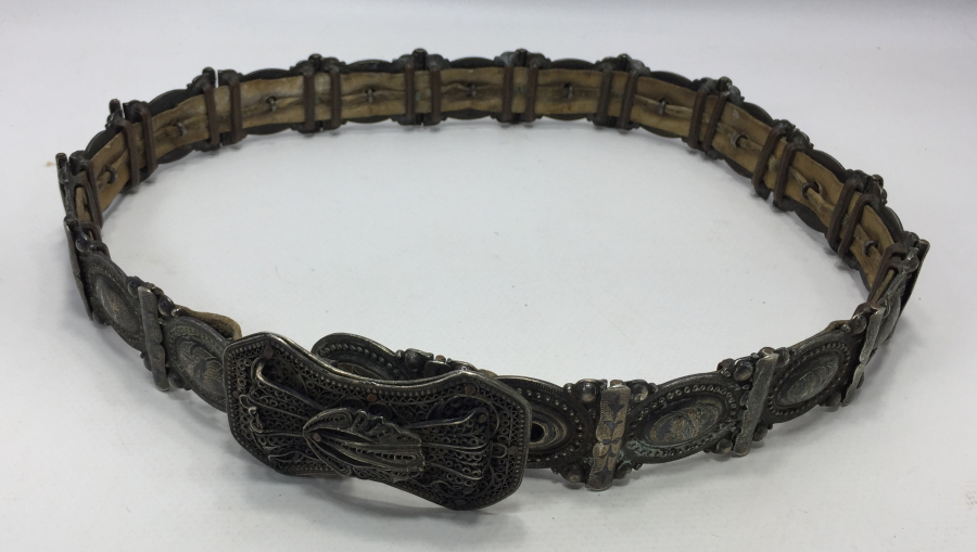 OSMANLI DÖNEMİ NADİR BOYDA SAVATLI VAN İŞİ GÜMÜŞ BEY İŞİ GELİN KEMERİ