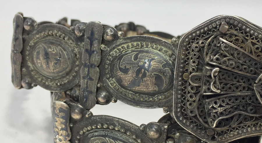 OSMANLI DÖNEMİ NADİR BOYDA SAVATLI VAN İŞİ GÜMÜŞ BEY İŞİ GELİN KEMERİ