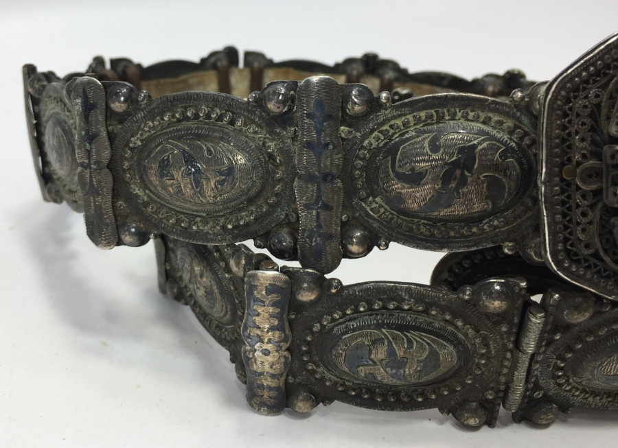 OSMANLI DÖNEMİ NADİR BOYDA SAVATLI VAN İŞİ GÜMÜŞ BEY İŞİ GELİN KEMERİ