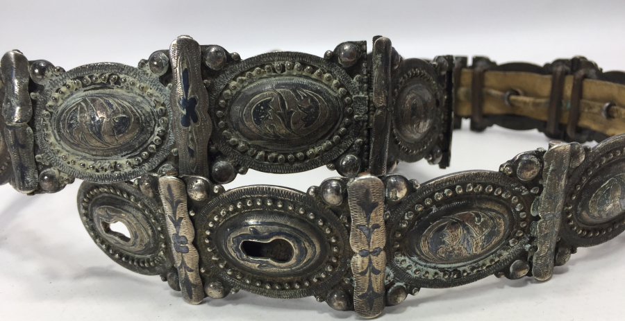 OSMANLI DÖNEMİ NADİR BOYDA SAVATLI VAN İŞİ GÜMÜŞ BEY İŞİ GELİN KEMERİ