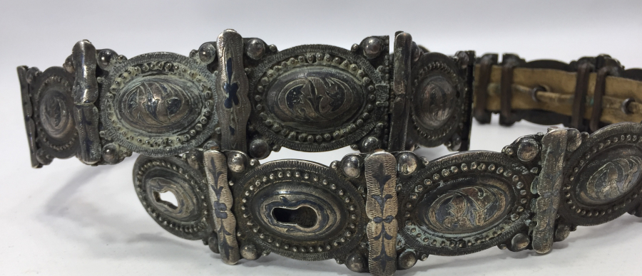 OSMANLI DÖNEMİ NADİR BOYDA SAVATLI VAN İŞİ GÜMÜŞ BEY İŞİ GELİN KEMERİ