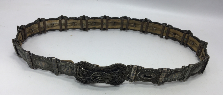 OSMANLI DÖNEMİ NADİR BOYDA SAVATLI VAN İŞİ GÜMÜŞ BEY İŞİ GELİN KEMERİ