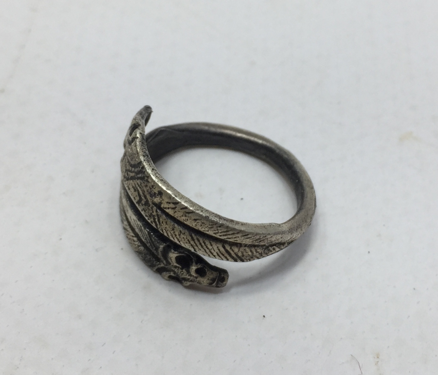 OSMANLI DÖNEMİ RUM İŞİ YILAN FORMLU GÜMÜŞ YÜZÜK