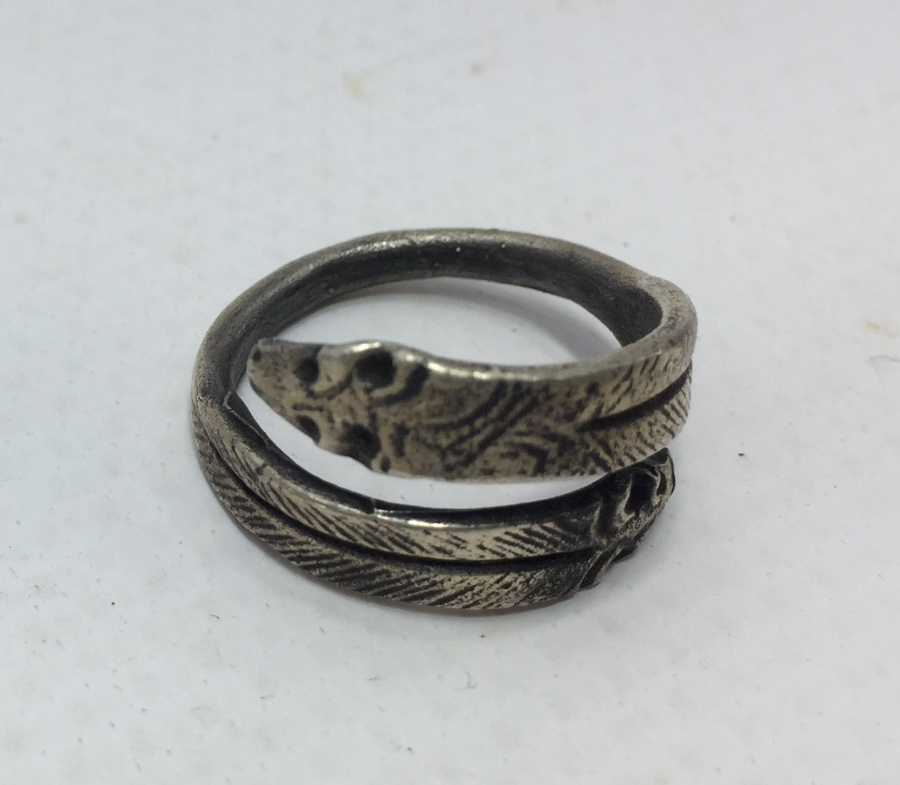 OSMANLI DÖNEMİ RUM İŞİ YILAN FORMLU GÜMÜŞ YÜZÜK