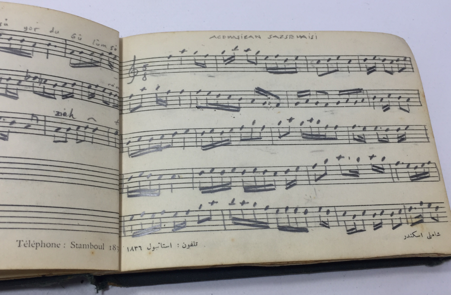 OSMANLI DÖNEMİ ŞAMLI İSKENDER NOTA DEFTERİ - MÜZİK DEFTERİ