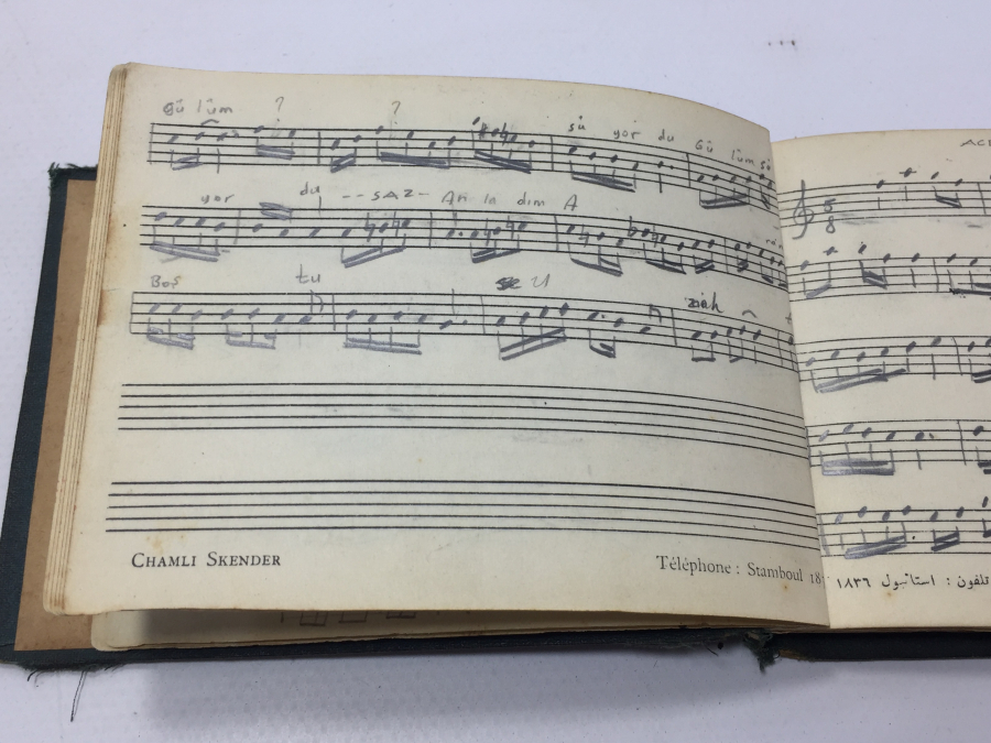 OSMANLI DÖNEMİ ŞAMLI İSKENDER NOTA DEFTERİ - MÜZİK DEFTERİ