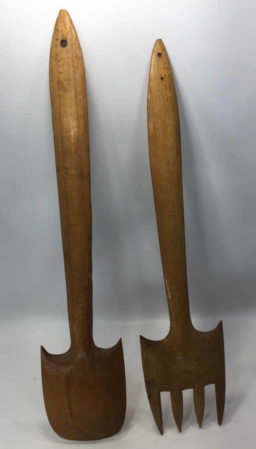 OSMANLI DÖNEMİ TEKKE İŞİ BÜYÜK BOY EL YAZMA KAŞIK ÇATAL