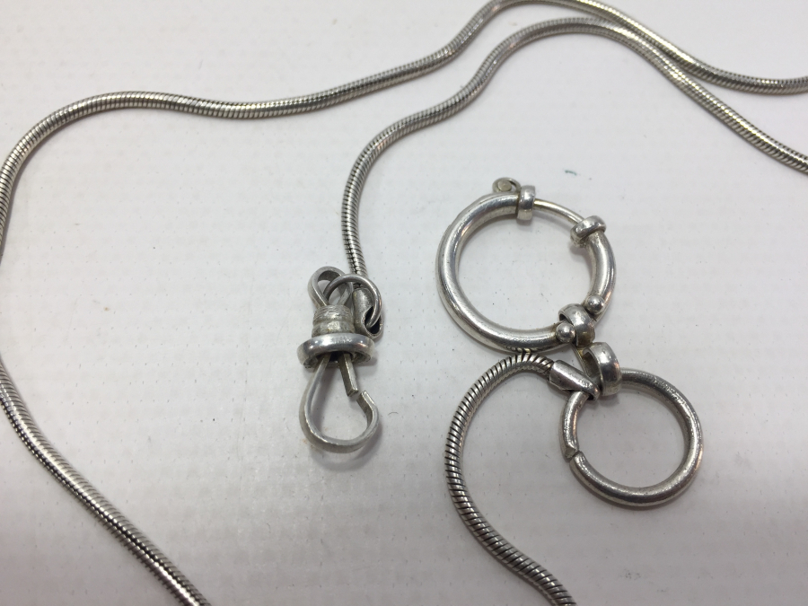 TAMAMI GÜMÜŞ CEP SAATİ ZİNCİRİ - KÖSTEĞİ