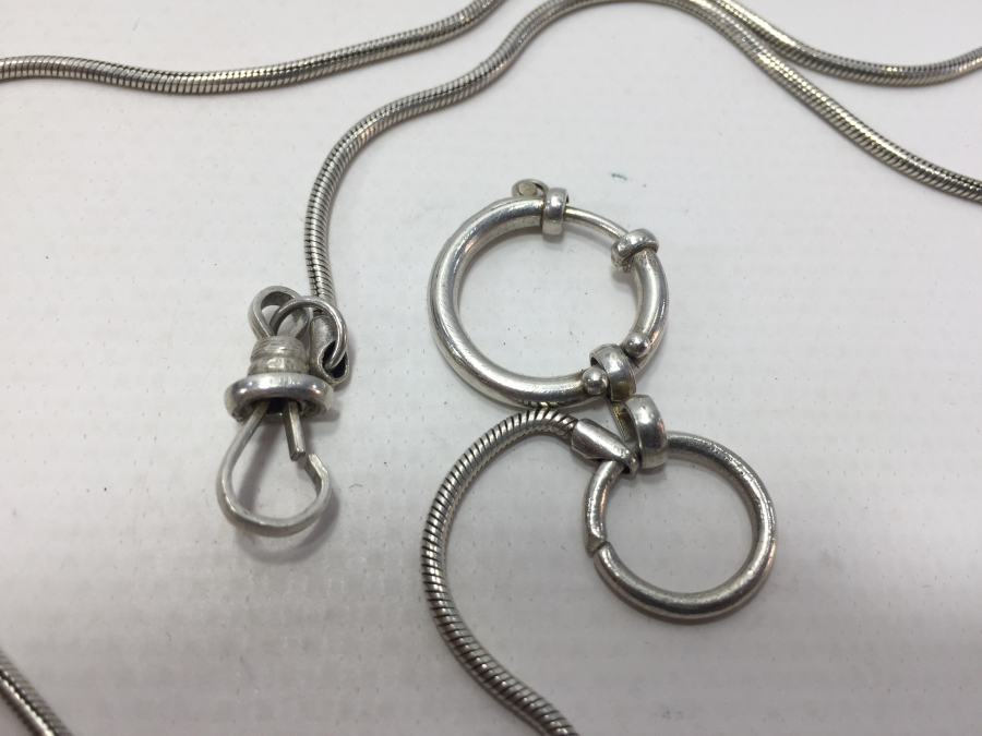 TAMAMI GÜMÜŞ CEP SAATİ ZİNCİRİ - KÖSTEĞİ