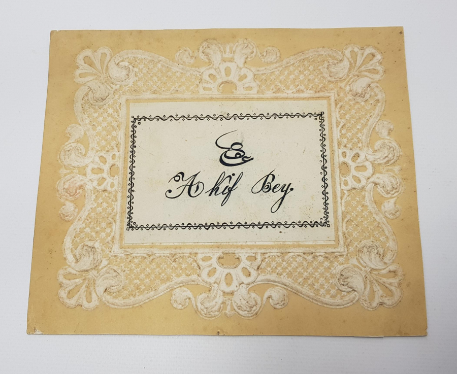 EL YAZMA OSMANLICA & TÜRKÇE AKİF BEY YAZILI GOFRE DAVETİYE