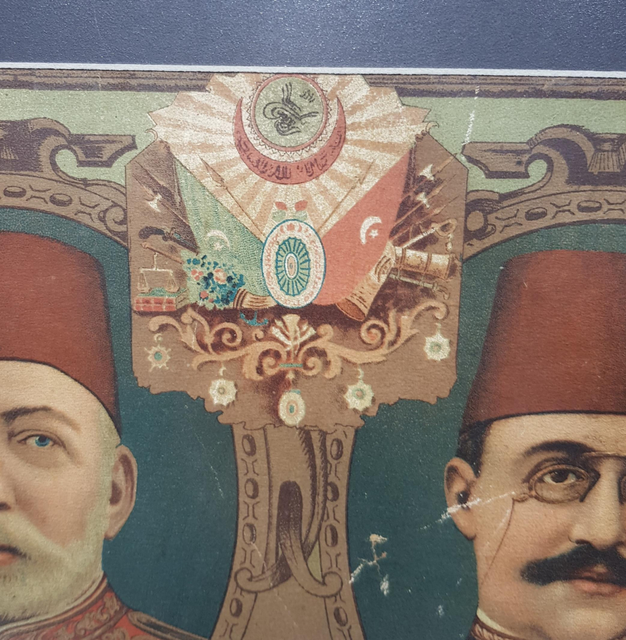 SULTAN MEHMED REŞAD HAN VE PAŞALAR TEMALI OSMANLI TAŞ BASKI AFİŞ