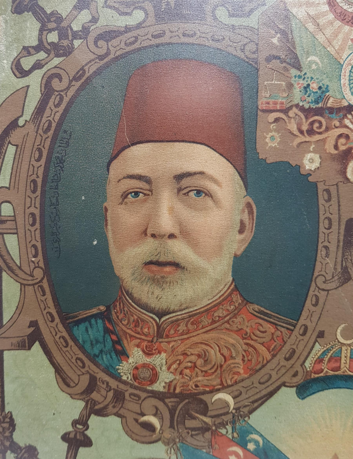 SULTAN MEHMED REŞAD HAN VE PAŞALAR TEMALI OSMANLI TAŞ BASKI AFİŞ