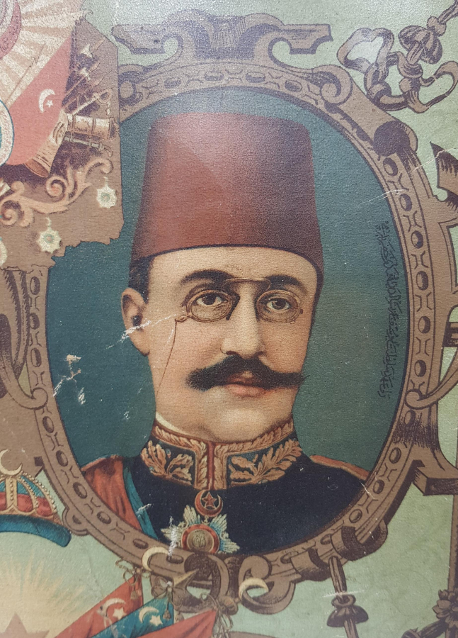 SULTAN MEHMED REŞAD HAN VE PAŞALAR TEMALI OSMANLI TAŞ BASKI AFİŞ