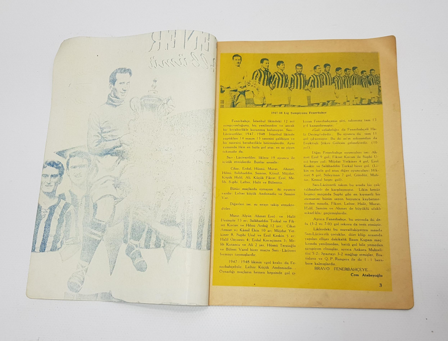 1947-1948 LİG ŞAMPİYONU FENERBAHÇE TÜRKSPOR FENER ALBÜMÜ 