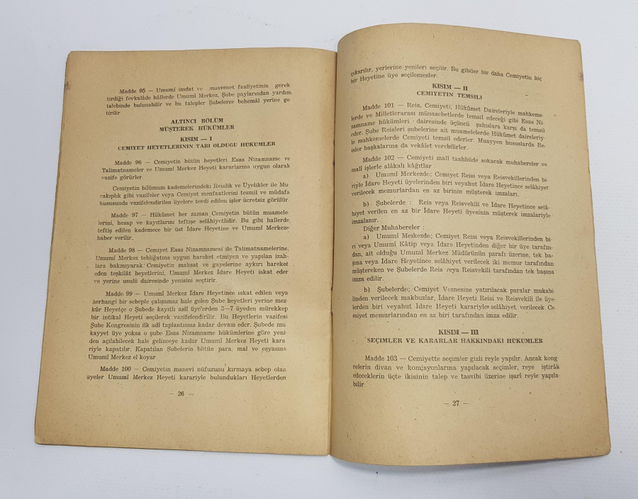 TÜRKİYE KIZILAY CEMİYETİ ESAS NİZAMNAMESİ 