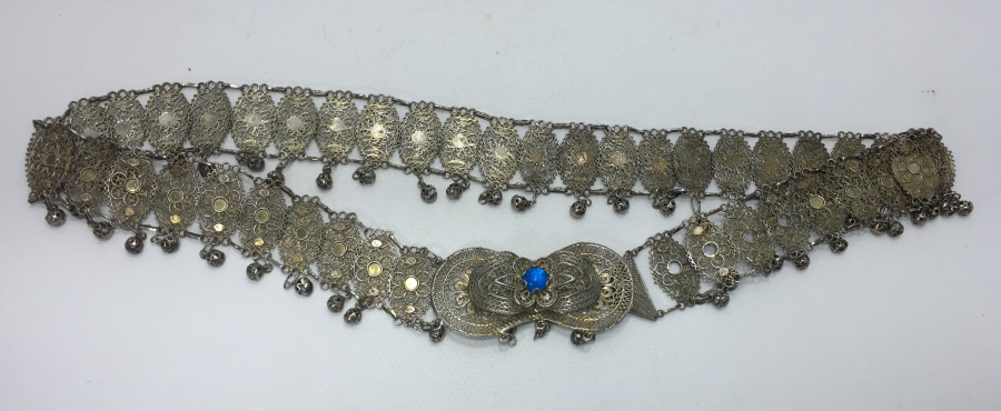 GÜMÜŞ KAPLAMA İŞÇİLİKLİ GELİN KEMERİ