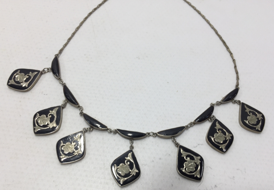 OLTU TAŞLI ÖZEL YAPIM GÜMÜŞ GERDANLIK