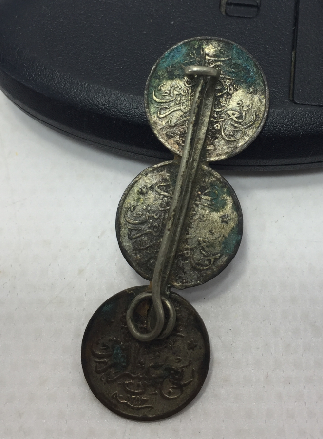 OSMANLI DÖNEMİ ABDÜLHAMİD HAN'IN MISIR DARPLI PARALARINDAN YAPILMIŞ BROŞ