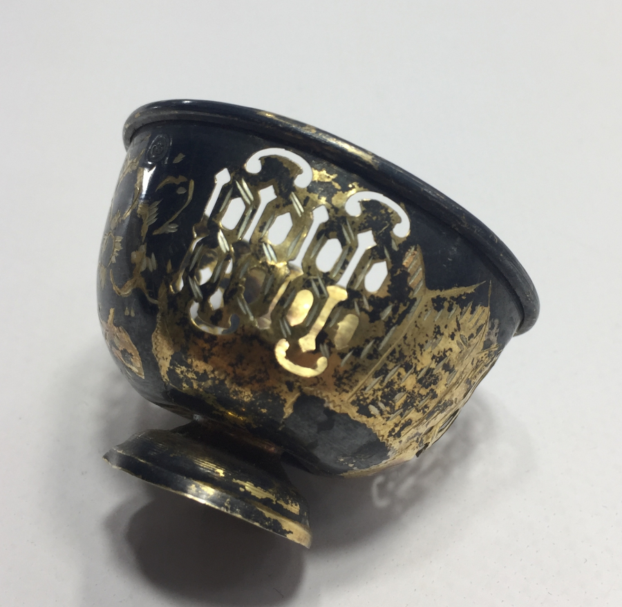 OSMANLI DÖNEMİ TUĞRALI VE KALEM İŞÇİLİKLİ GÜMÜŞ FİNCAN ZARFI